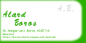 alard boros business card